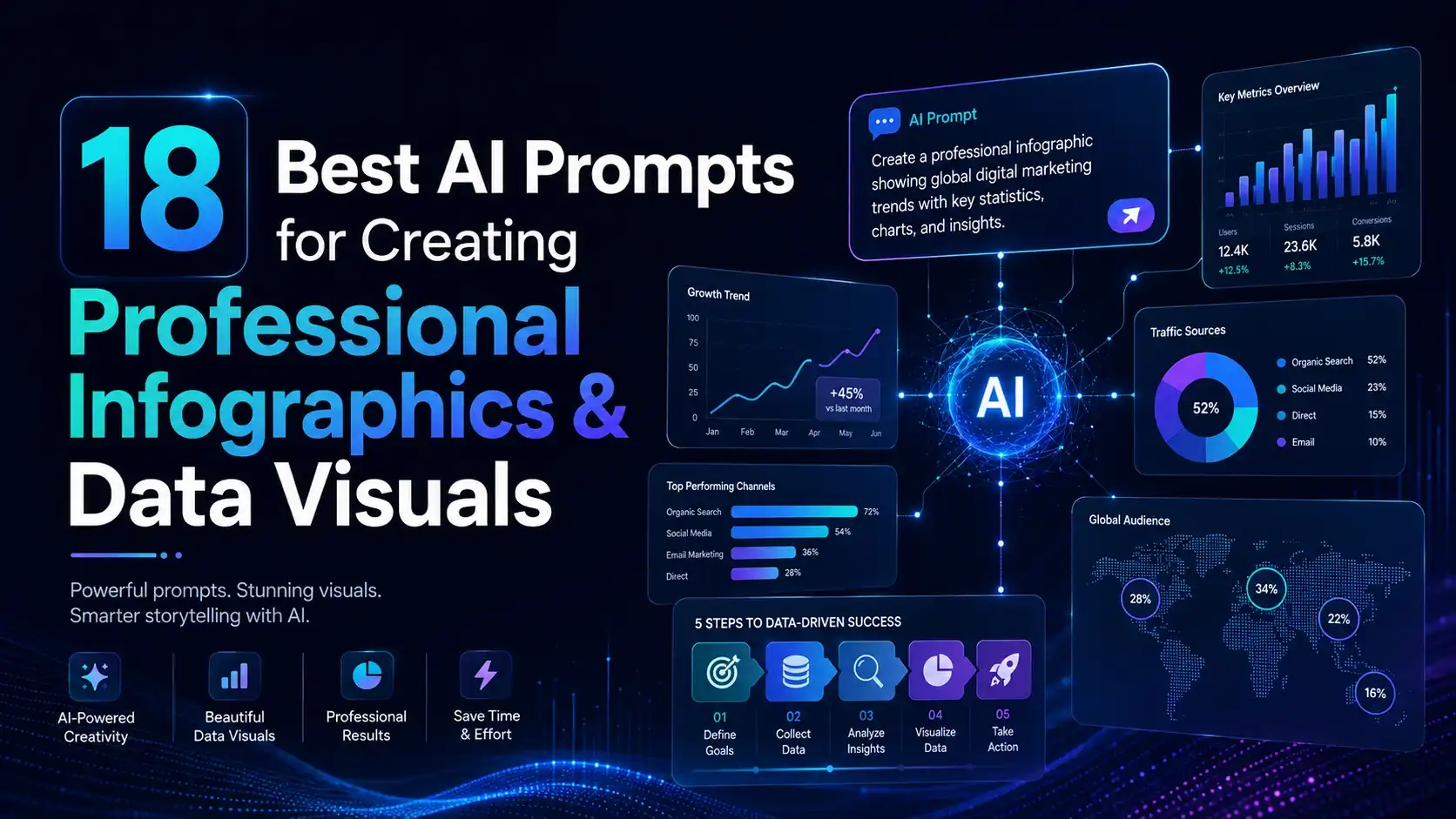 18 Best AI Prompts for Creating Professional Infographics