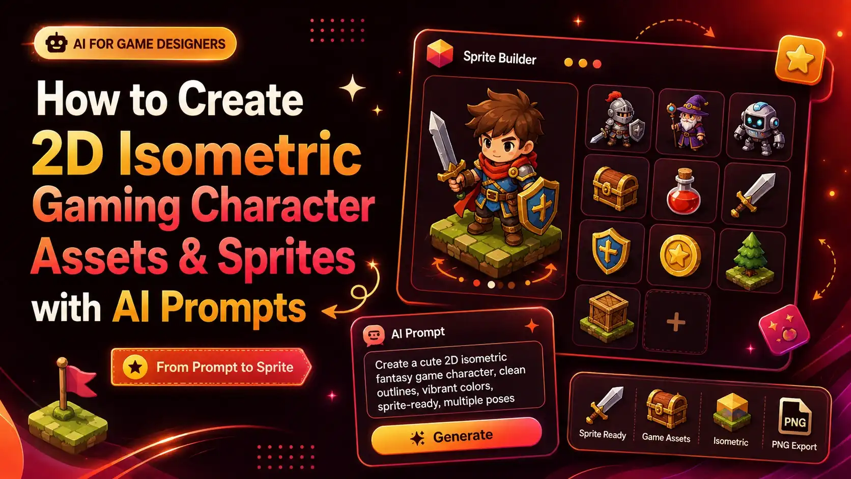 How to Create 2D Isometric Gaming Character Assets & Sprites with AI Prompts