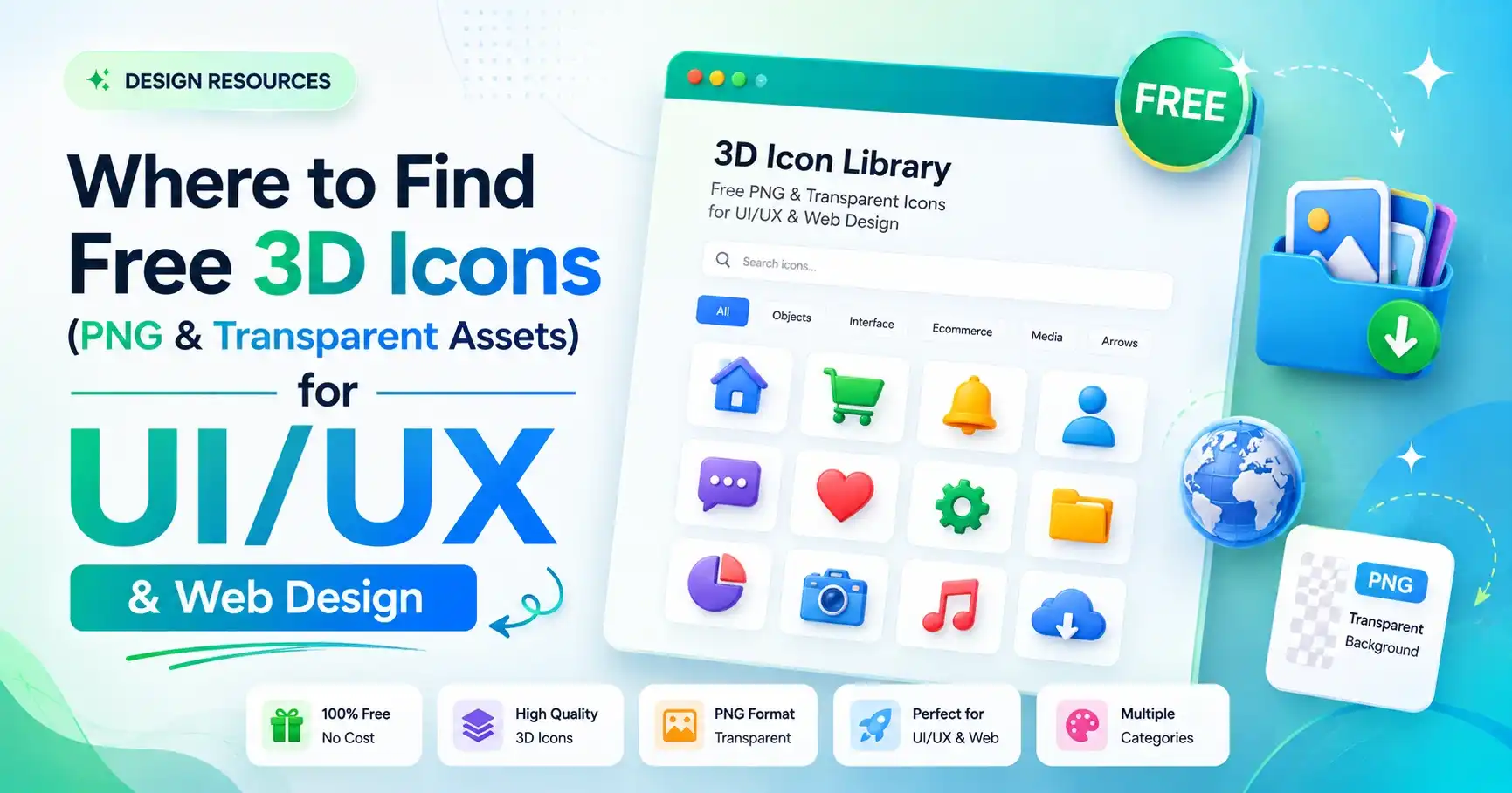 Where to Find Free 3D Icons for UI/UX and Web Design