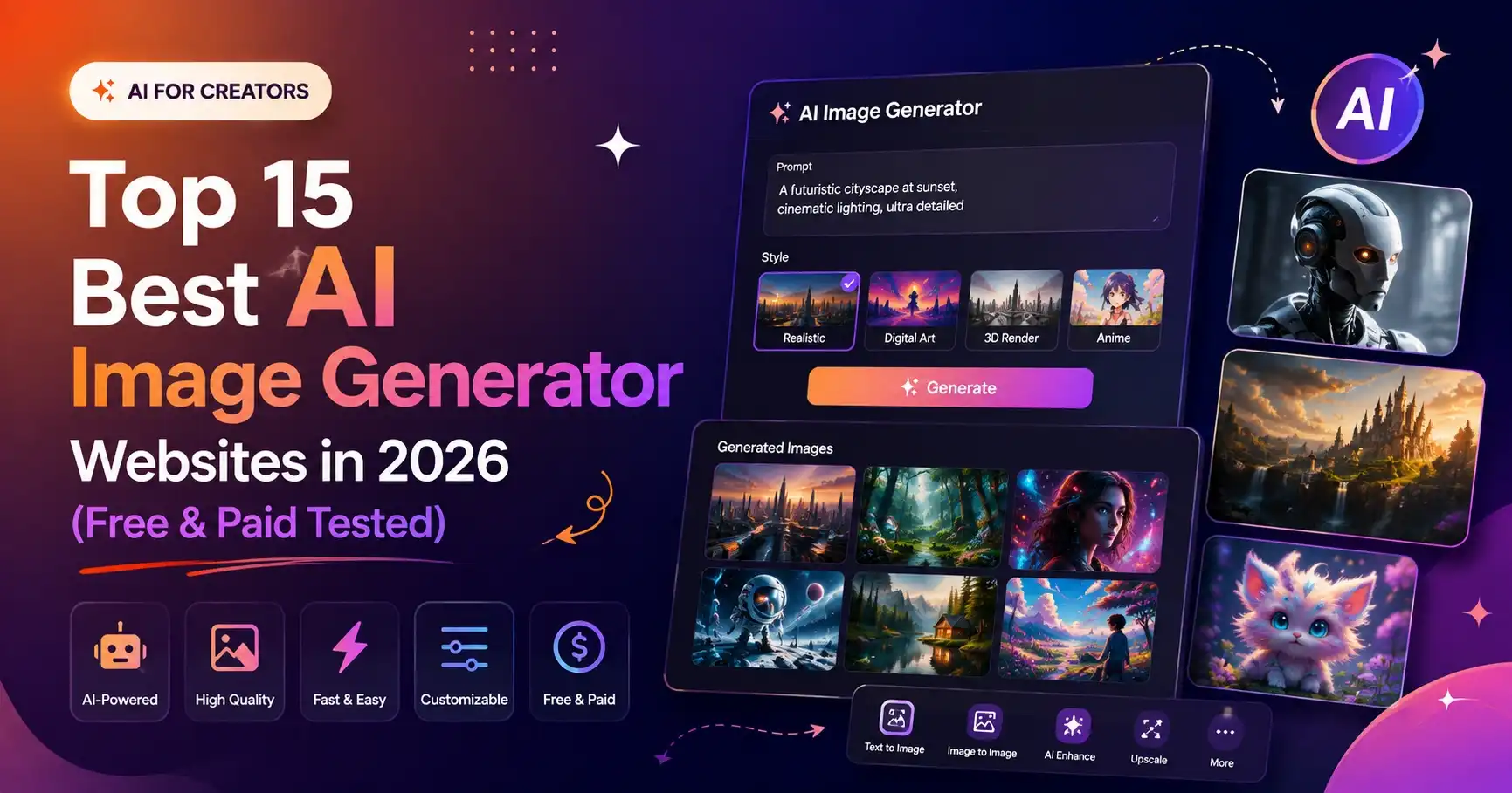Top 15 Best AI Image Generator Websites in 2026